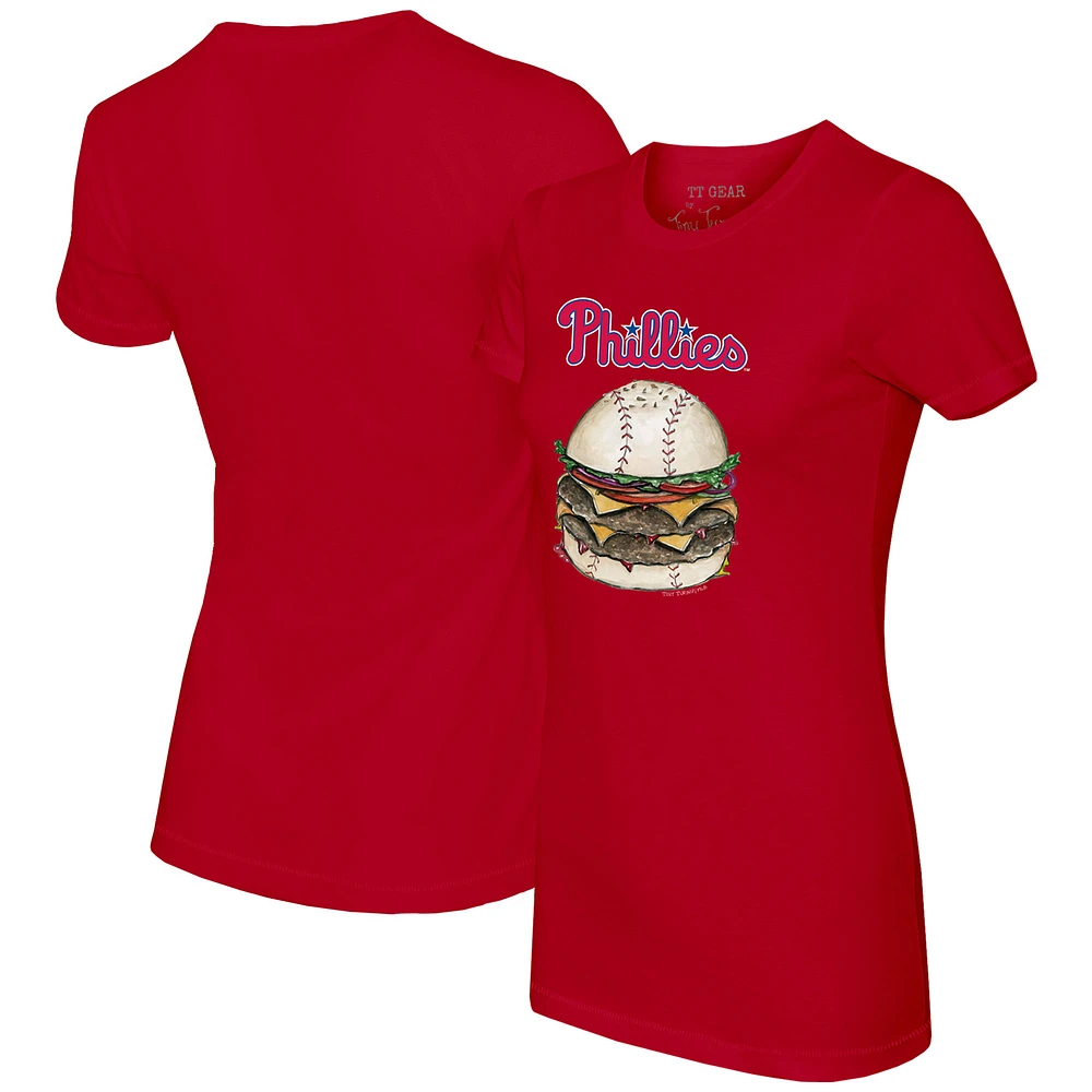Women's Tiny Turnip Red Philadelphia Phillies Burger T-Shirt