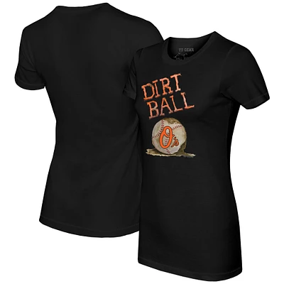 Women's Tiny Turnip Black Baltimore Orioles Dirt Ball T-Shirt
