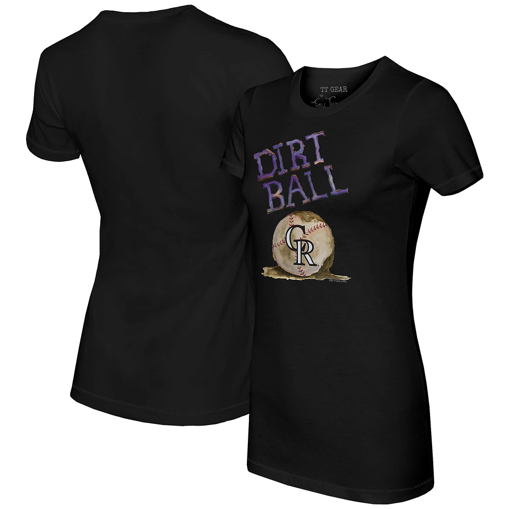 Women's Tiny Turnip Black Colorado Rockies Dirt Ball T-Shirt