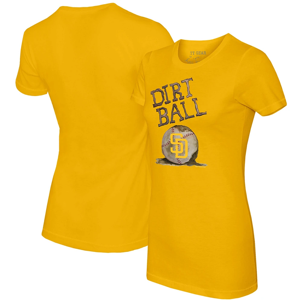 Women's Tiny Turnip Gold San Diego Padres Dirt Ball T-Shirt