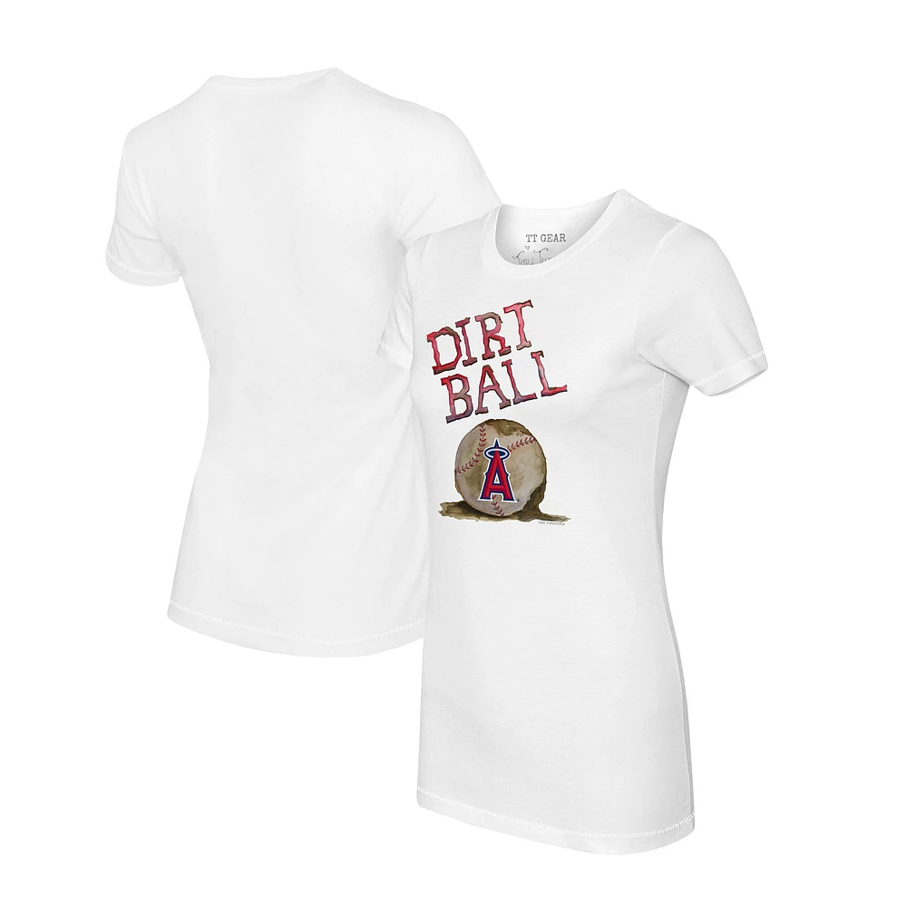Women's Tiny Turnip White Los Angeles Angels Dirt Ball T-Shirt
