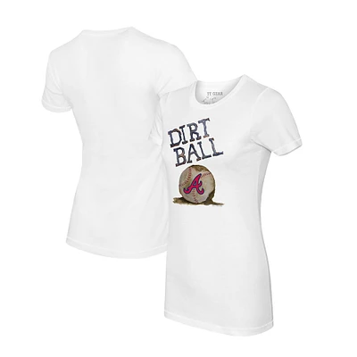 Women's Tiny Turnip White Atlanta Braves Dirt Ball T-Shirt