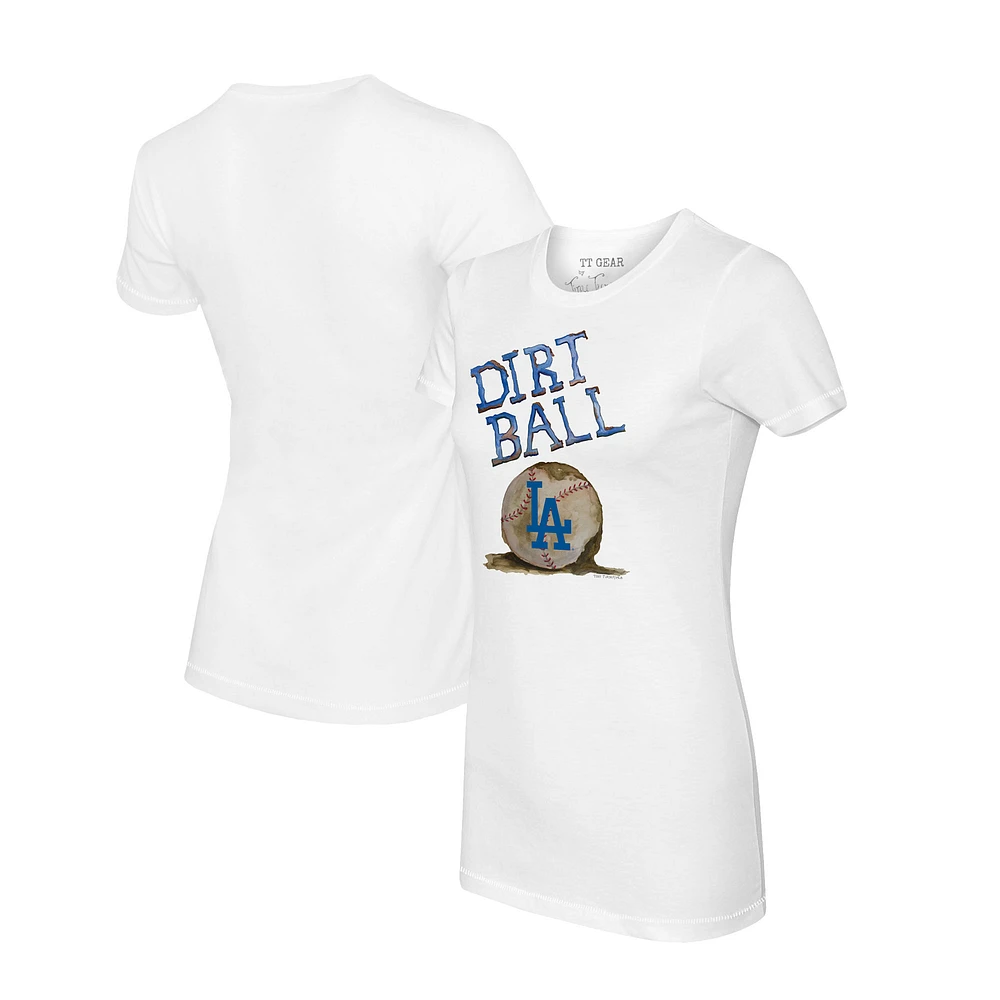 Women's Tiny Turnip White Los Angeles Dodgers Dirt Ball T-Shirt