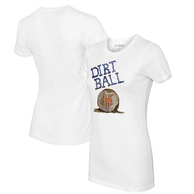 Women's Tiny Turnip White New York Mets Dirt Ball T-Shirt