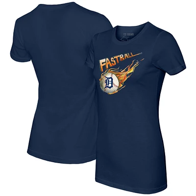 Women's Tiny Turnip Navy Detroit Tigers Fastball T-Shirt