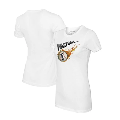 Women's Tiny Turnip White Chicago Sox Fastball T-Shirt