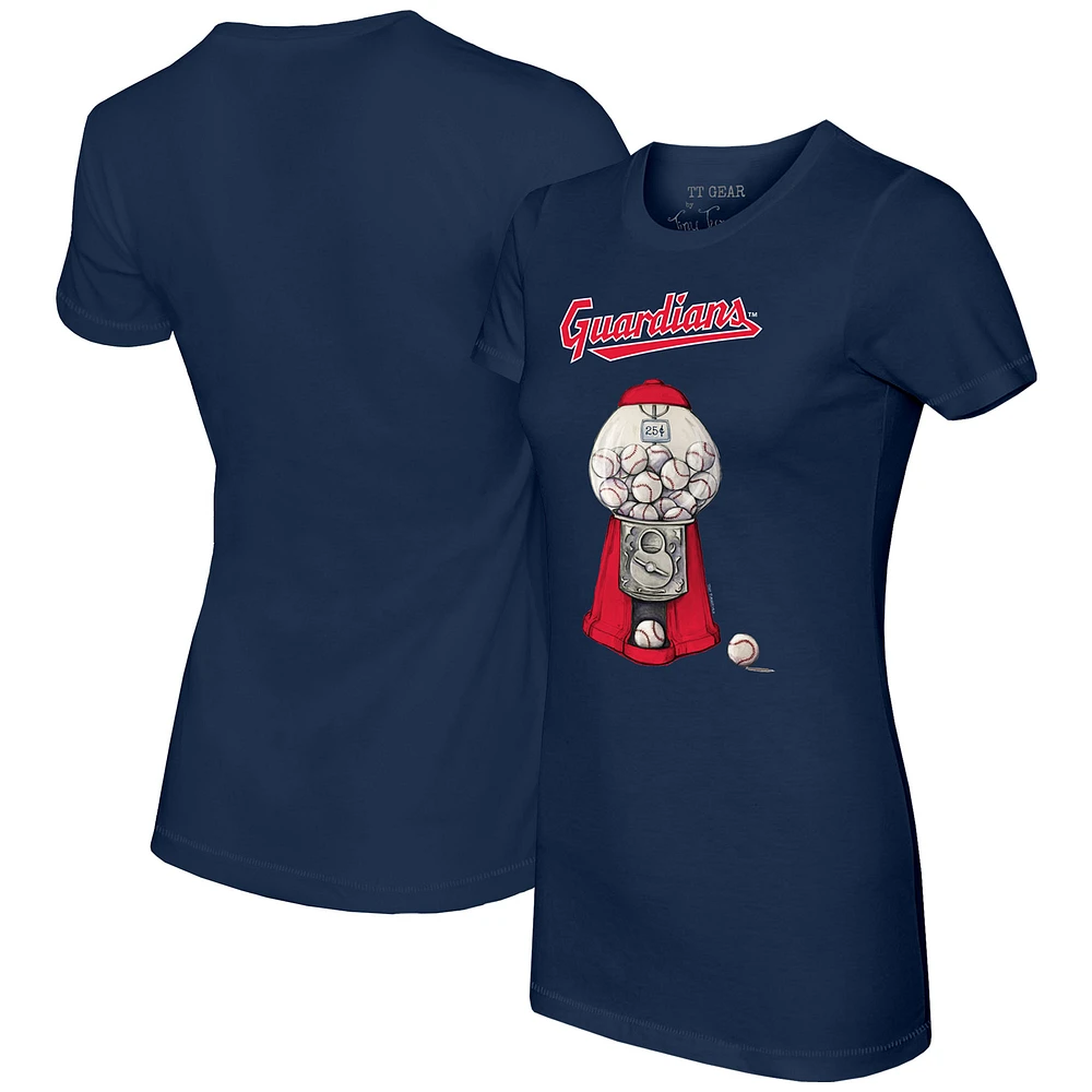 Women's Tiny Turnip Navy Cleveland Guardians Gumball Machine T-Shirt