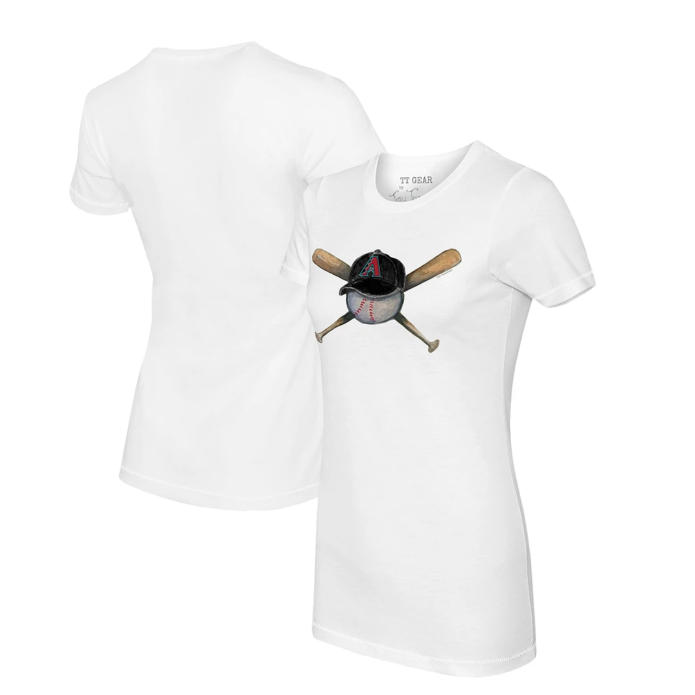 Women's Tiny Turnip White Arizona Diamondbacks Hat Crossbats T-Shirt