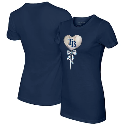 Women's Tiny Turnip Navy Tampa Bay Rays Heart Lolly T-Shirt