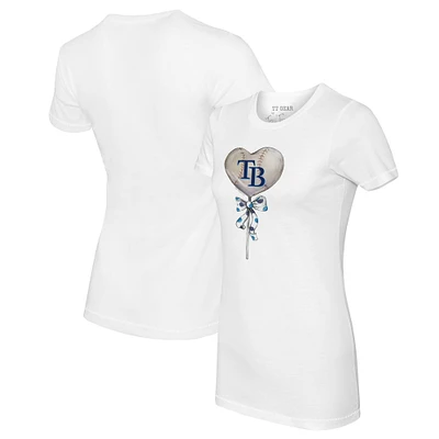 Women's Tiny Turnip White Tampa Bay Rays Heart Lolly T-Shirt