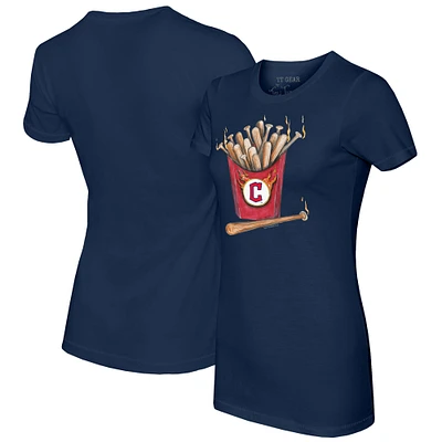 Women's Tiny Turnip Navy Cleveland Guardians Hot Bats T-Shirt