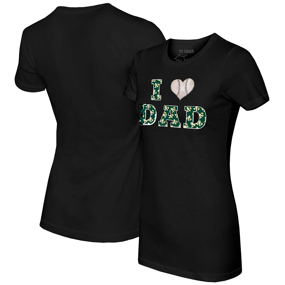 Women's Tiny Turnip Black Athletics I Love Dad T-Shirt