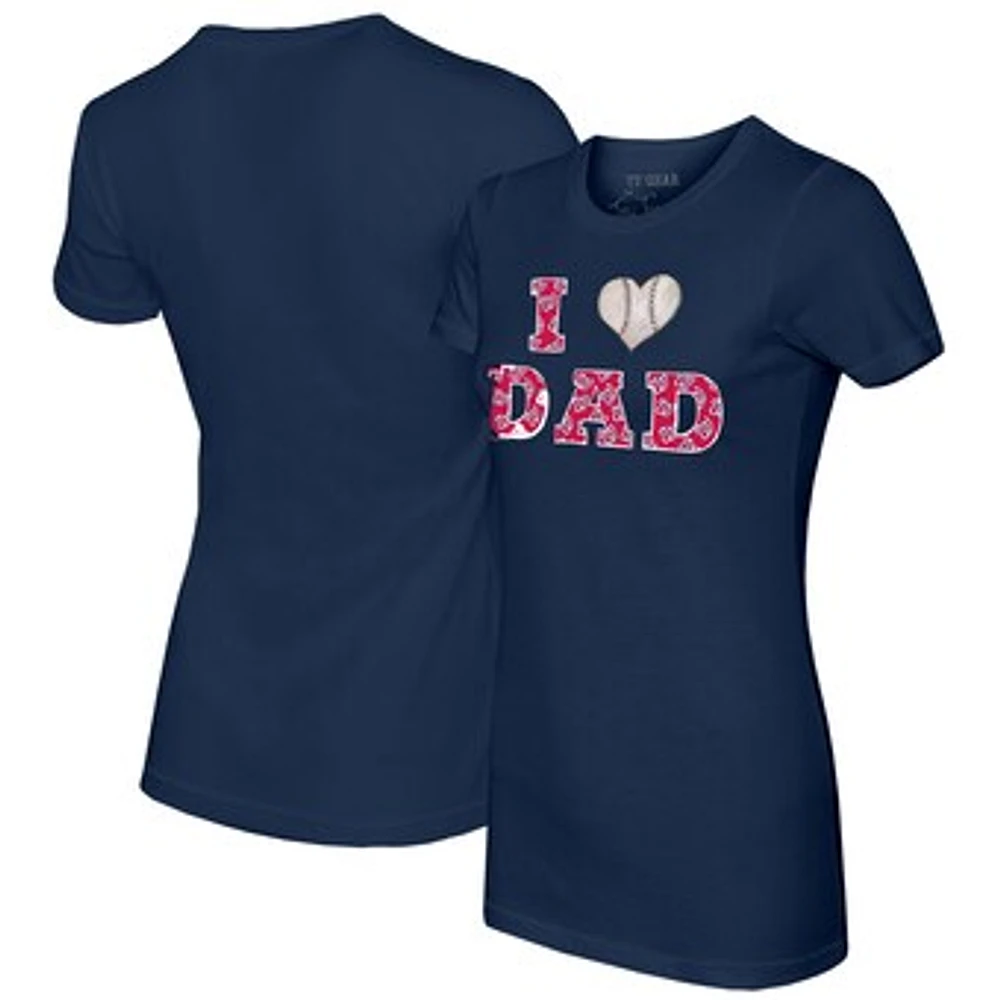 Women's Tiny Turnip Navy Washington Nationals I Love Dad T-Shirt