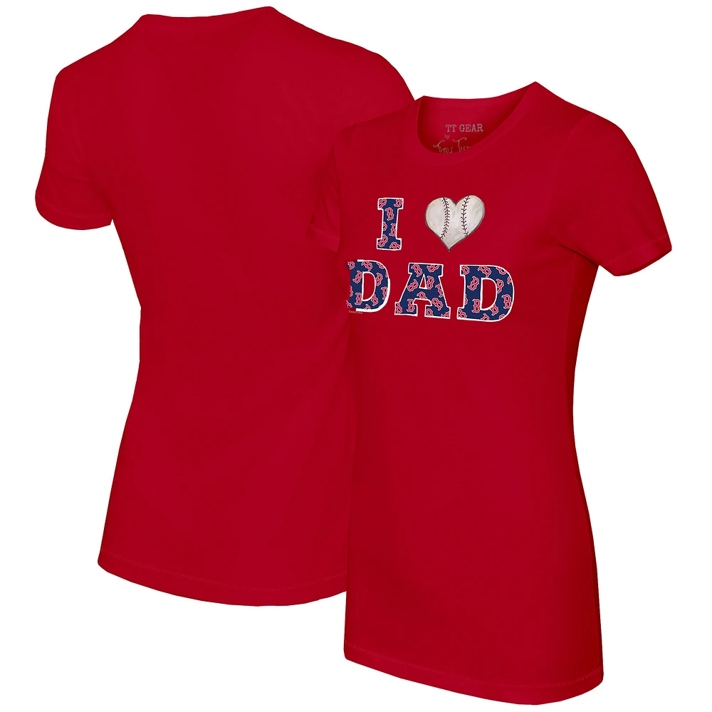 Women's Tiny Turnip Red Boston Sox I Love Dad T-Shirt