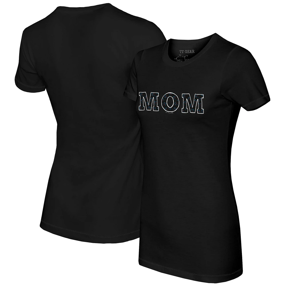Women's Tiny Turnip Black Miami Marlins Logo Mom T-Shirt