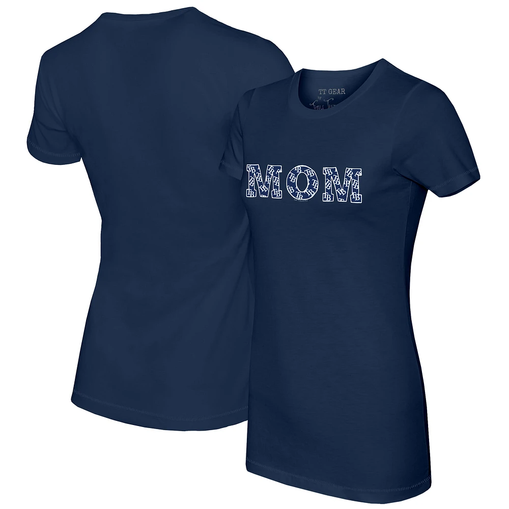 Women's Tiny Turnip Navy Tampa Bay Rays Logo Mom T-Shirt
