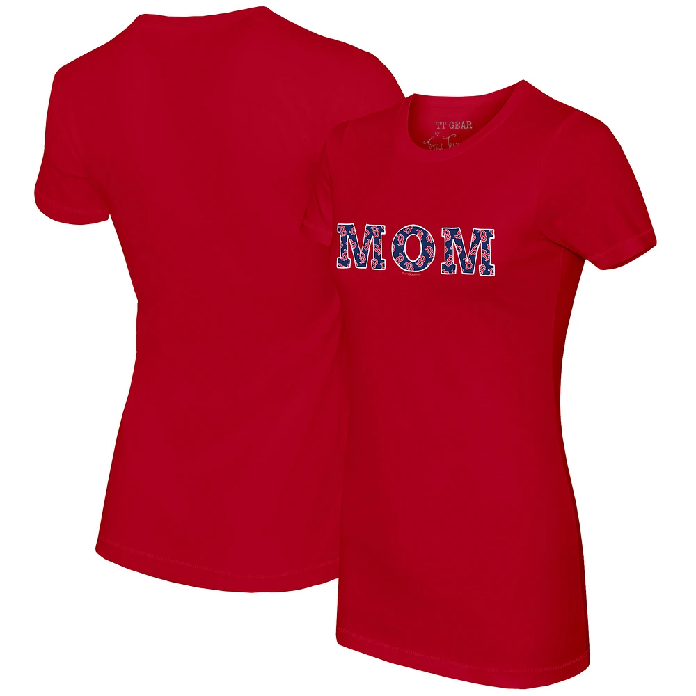 Women's Tiny Turnip Red Boston Sox Logo Mom T-Shirt