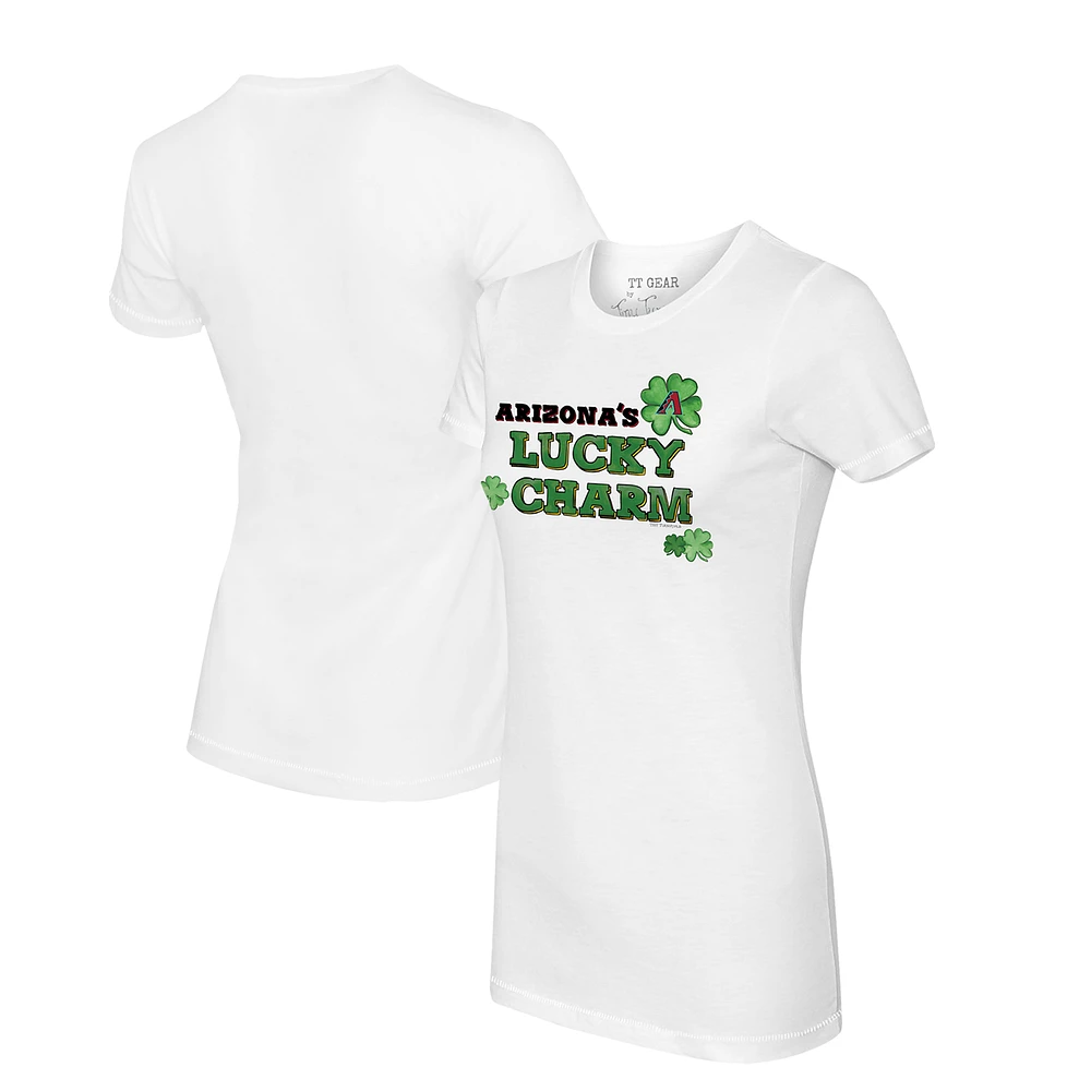 Women's Tiny Turnip White Arizona Diamondbacks Lucky Charm T-Shirt
