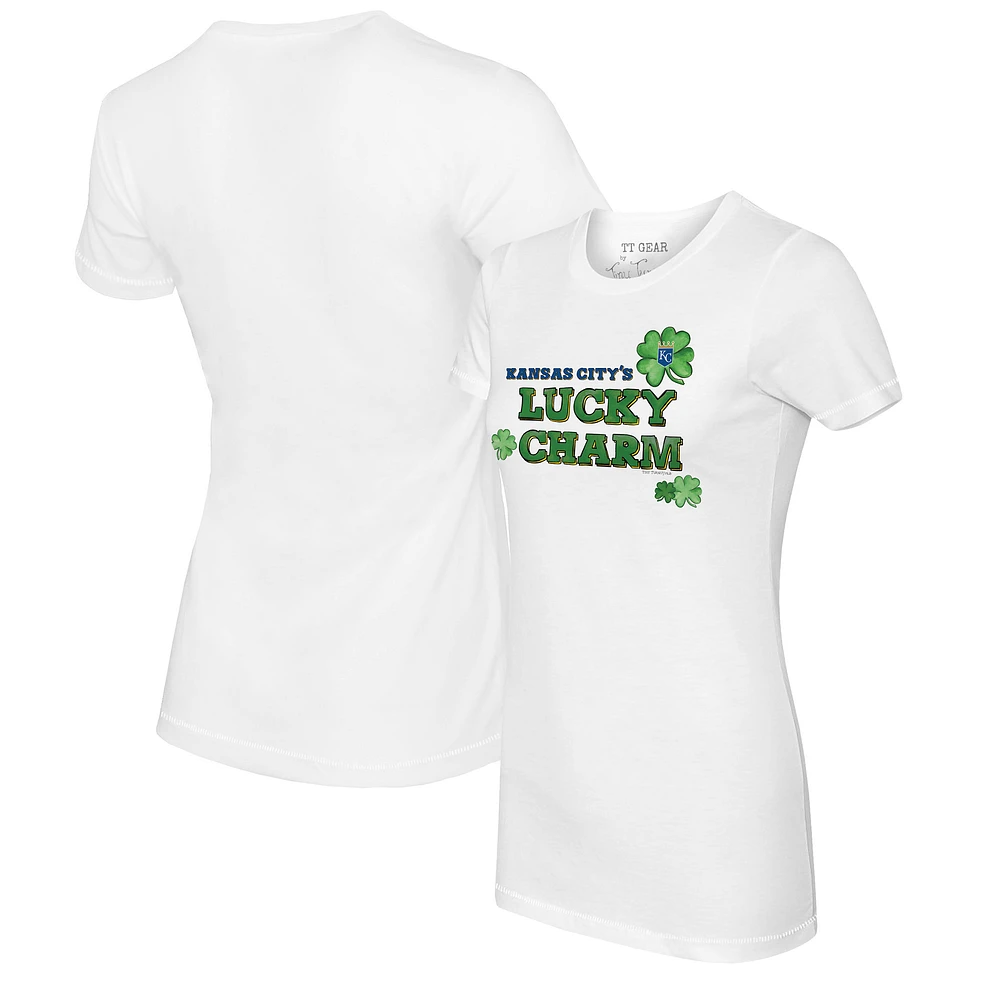 Women's Tiny Turnip White Kansas City Royals Lucky Charm T-Shirt