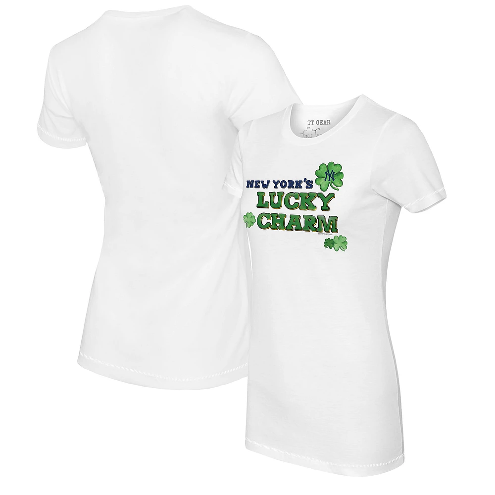 Women's Tiny Turnip White New York Yankees Lucky Charm T-Shirt