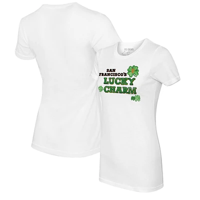 Women's Tiny Turnip White San Francisco Giants Lucky Charm T-Shirt