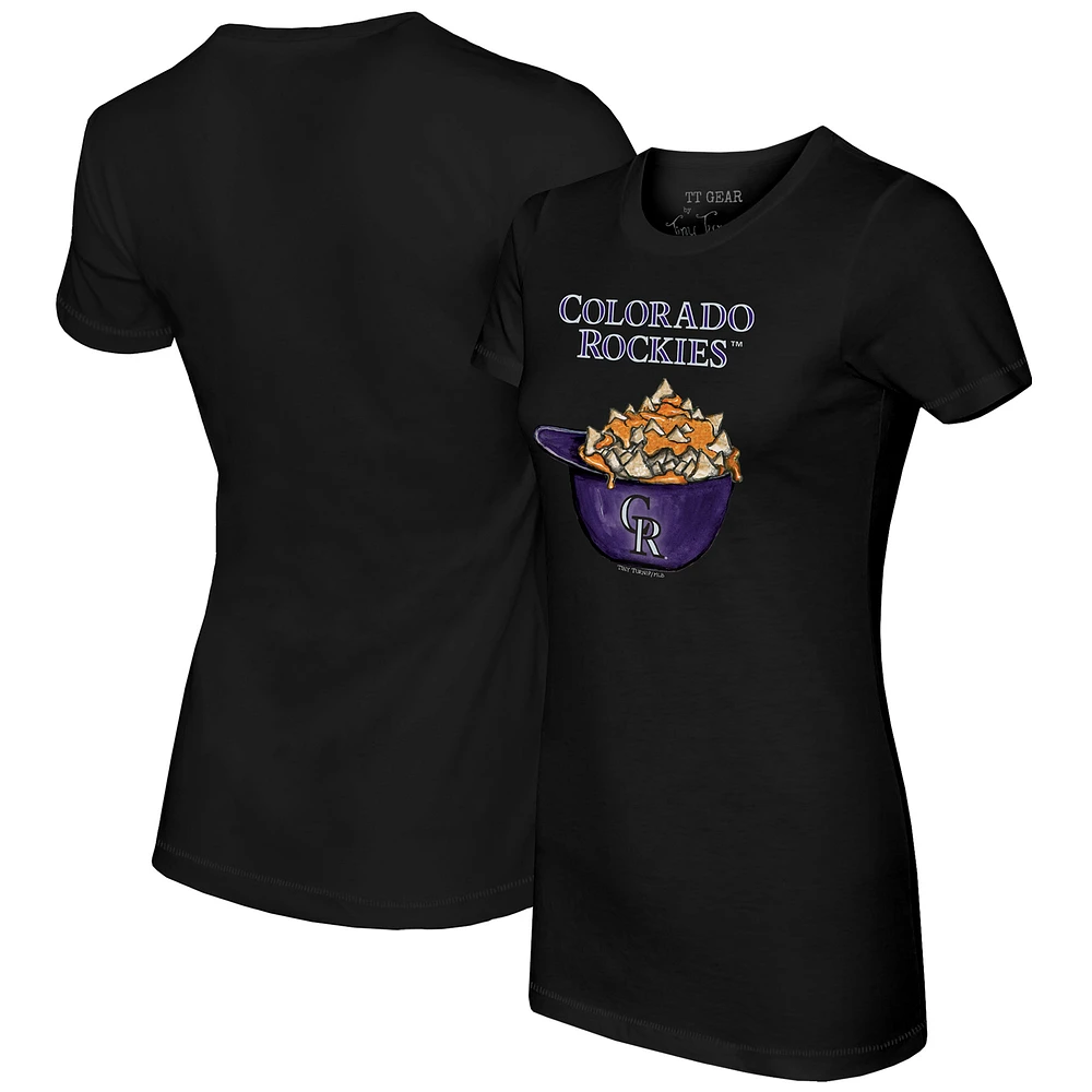 Women's Tiny Turnip Black Colorado Rockies Nacho Helmet T-Shirt