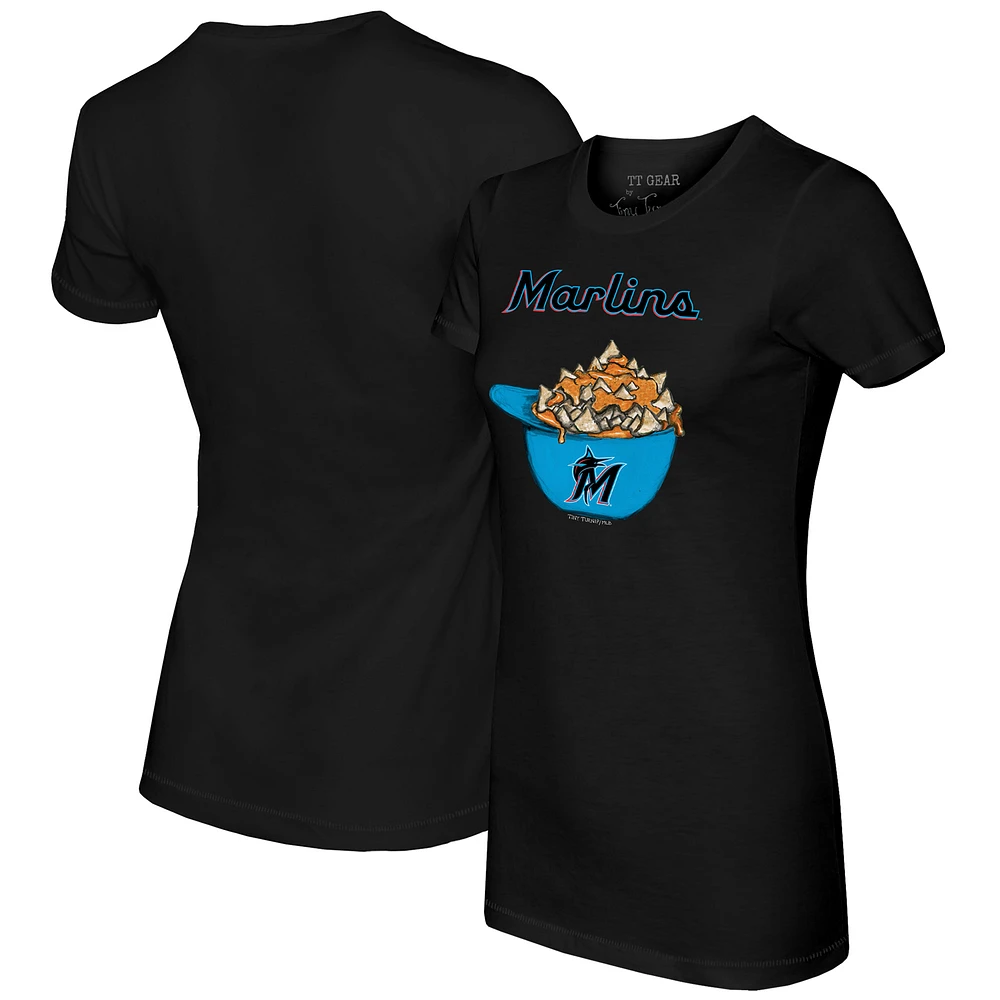 Women's Tiny Turnip Black Miami Marlins Nacho Helmet T-Shirt