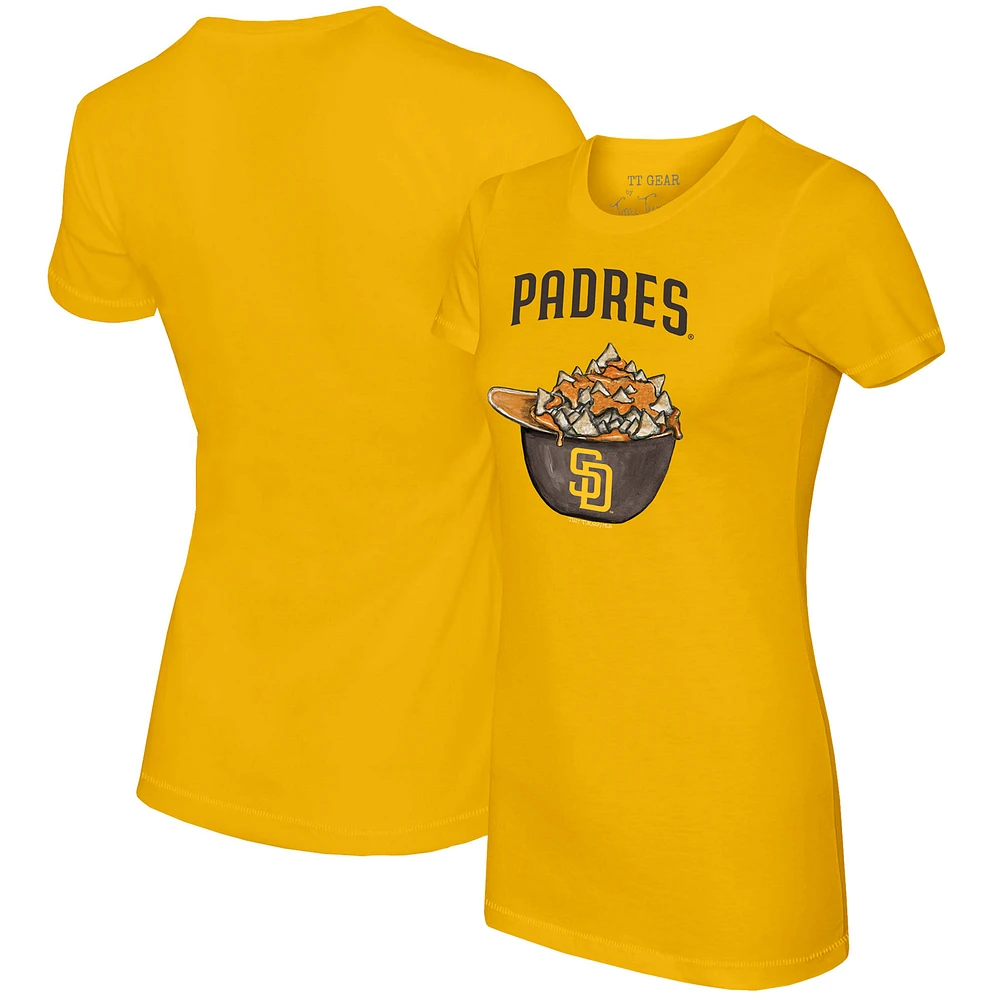 Women's Tiny Turnip Gold San Diego Padres Nacho Helmet T-Shirt