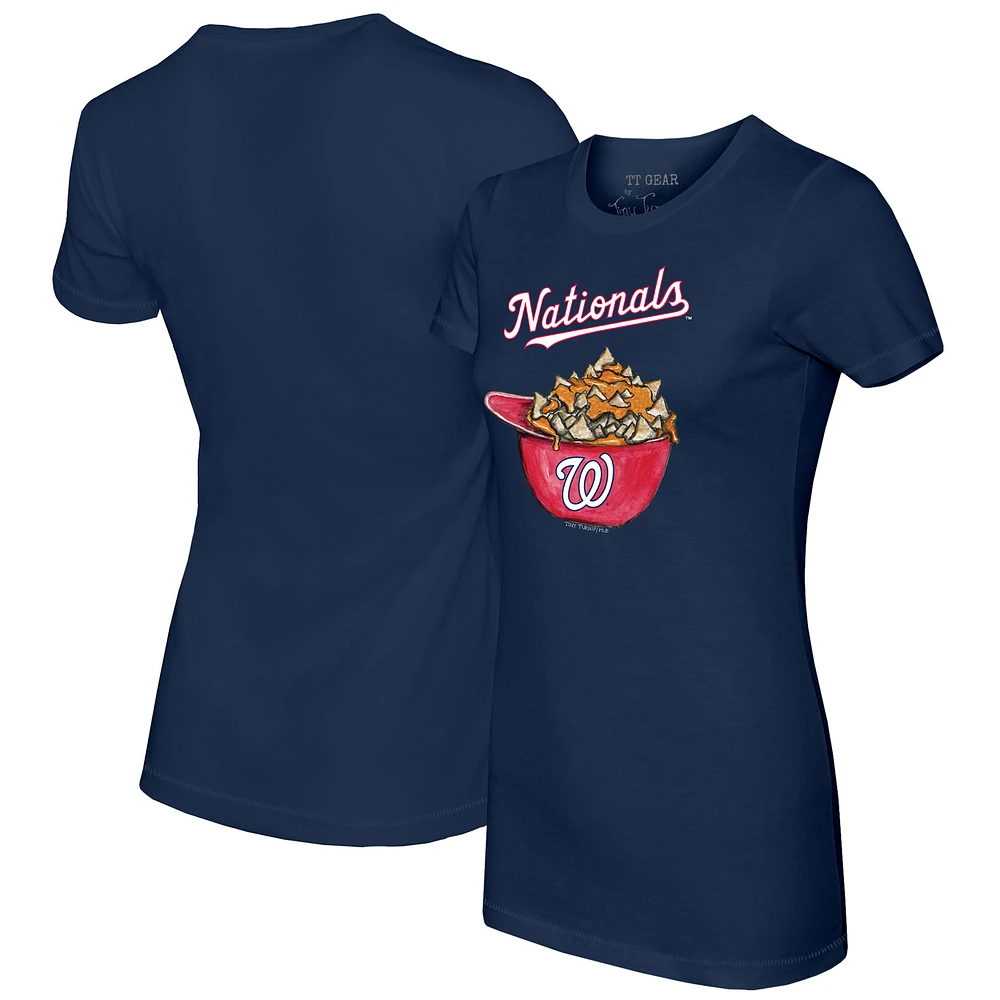 Women's Tiny Turnip Navy Washington Nationals Nacho Helmet T-Shirt
