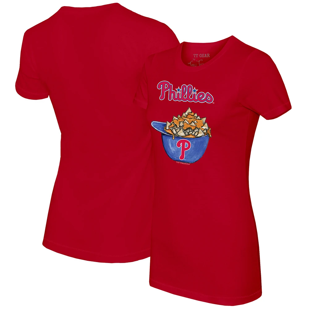 Women's Tiny Turnip Red Philadelphia Phillies Nacho Helmet T-Shirt