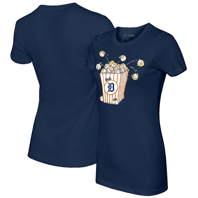 Women's Tiny Turnip Navy Detroit Tigers Popcorn T-Shirt
