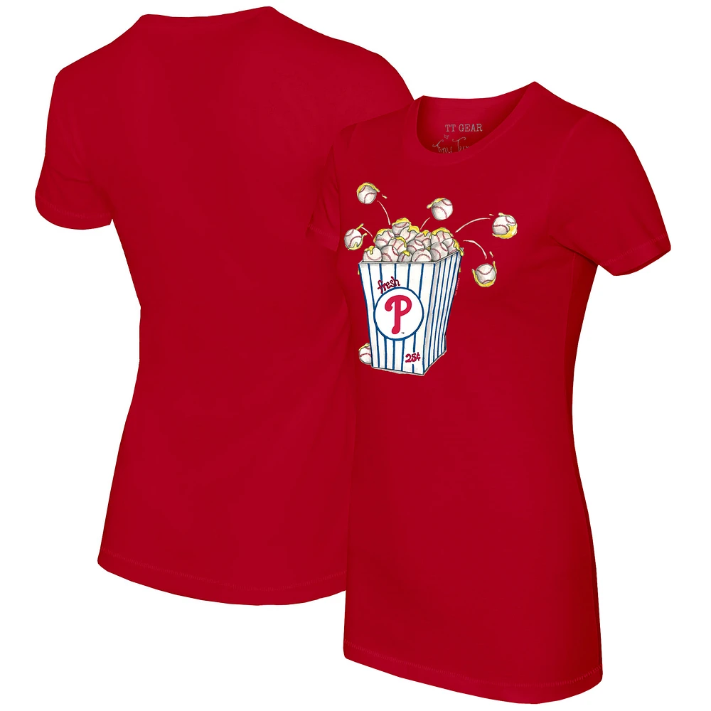 Women's Tiny Turnip Red Philadelphia Phillies Popcorn T-Shirt
