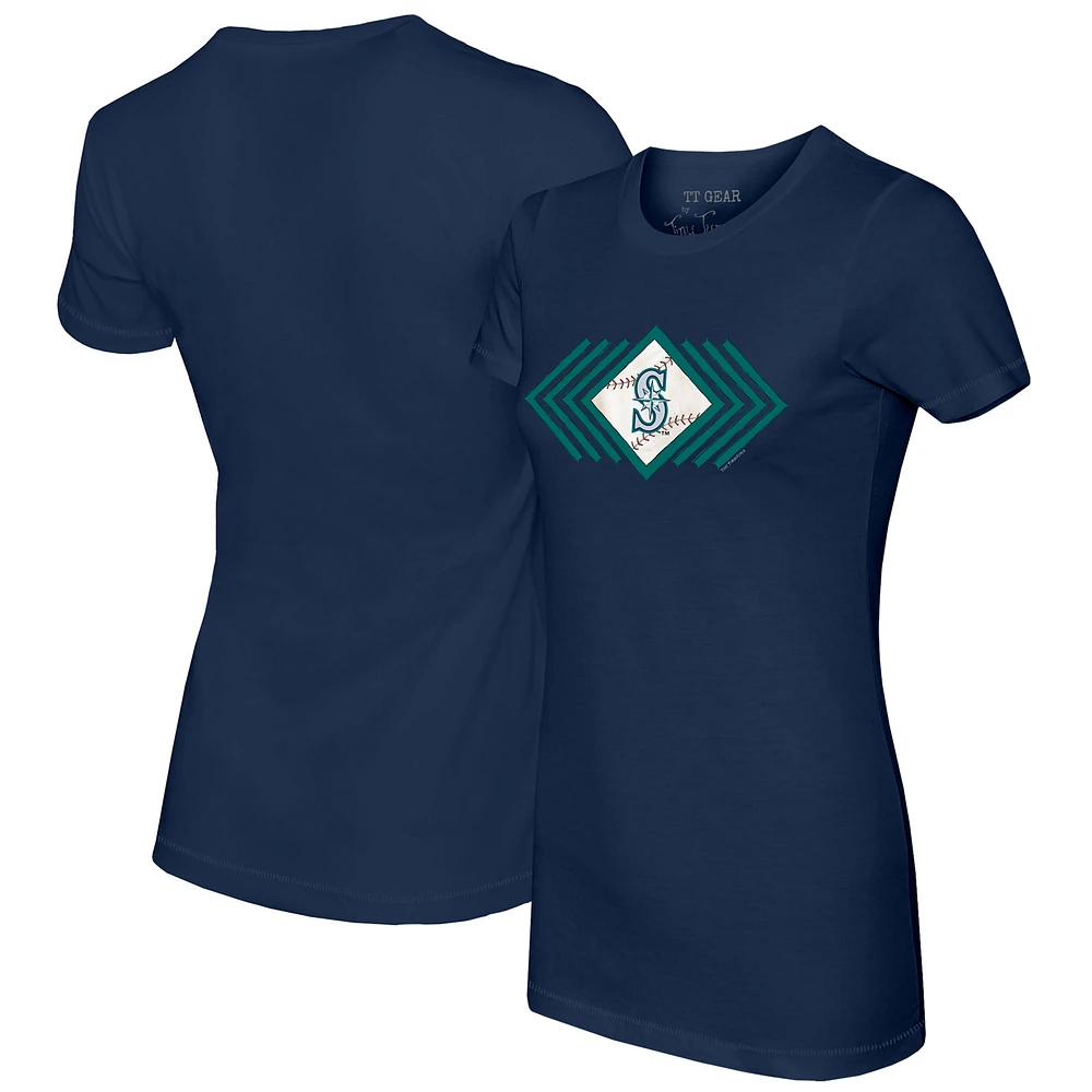 Women's Tiny Turnip Navy Seattle Mariners Prism Arrows T-Shirt
