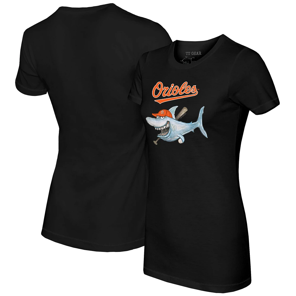 Women's Tiny Turnip Black Baltimore Orioles Shark T-Shirt