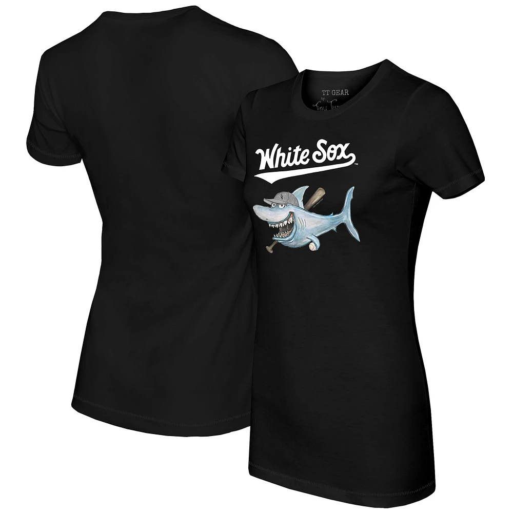 Women's Tiny Turnip Black Chicago White Sox Shark T-Shirt