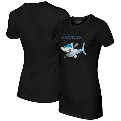 Women's Tiny Turnip Black Miami Marlins Shark T-Shirt