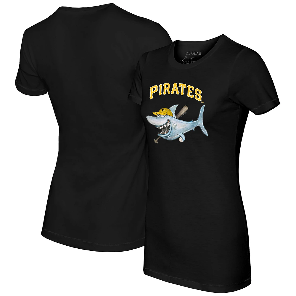 Women's Tiny Turnip Black Pittsburgh Pirates Shark T-Shirt