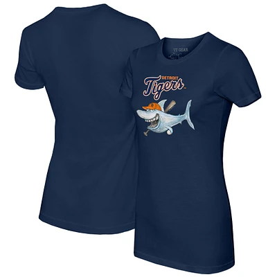 Women's Tiny Turnip Navy Detroit Tigers Shark T-Shirt