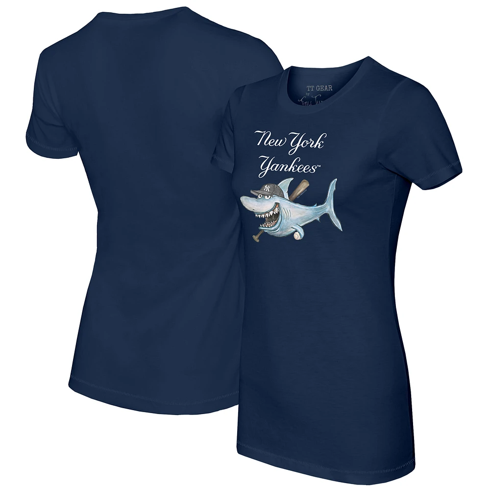 Women's Tiny Turnip Navy New York Yankees Shark T-Shirt