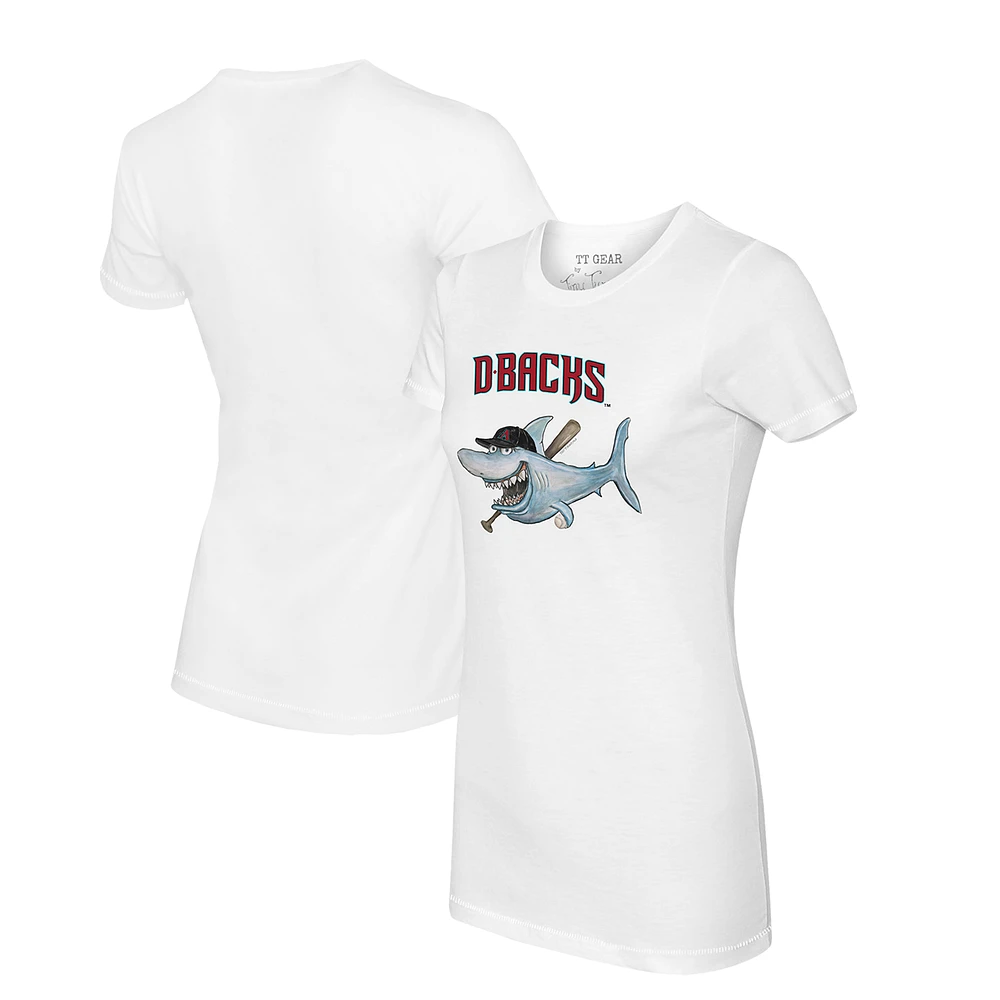 Women's Tiny Turnip White Arizona Diamondbacks Shark Logo T-Shirt