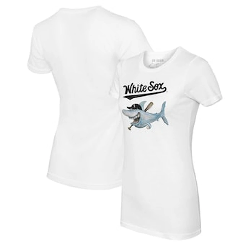 Women's Tiny Turnip White Chicago Sox Shark Logo T-Shirt