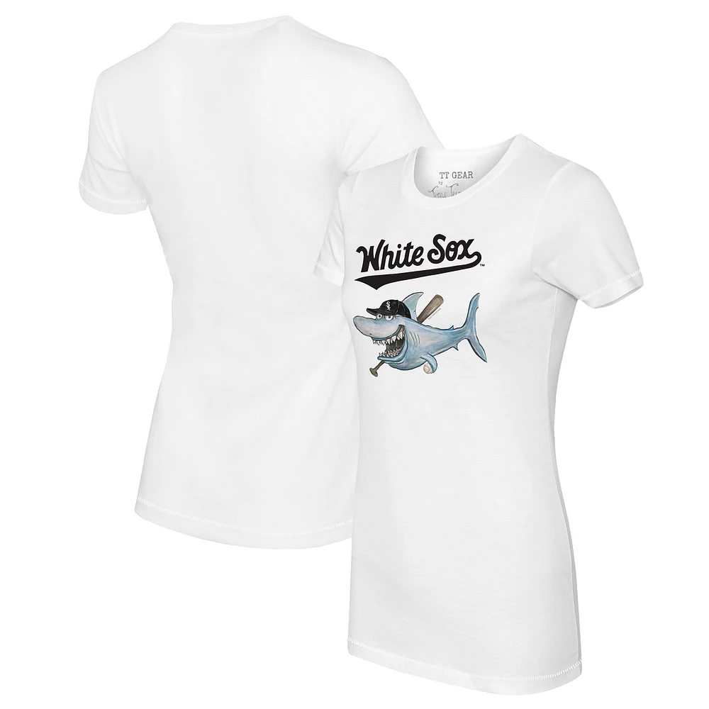 Women's Tiny Turnip White Chicago Sox Shark Logo T-Shirt