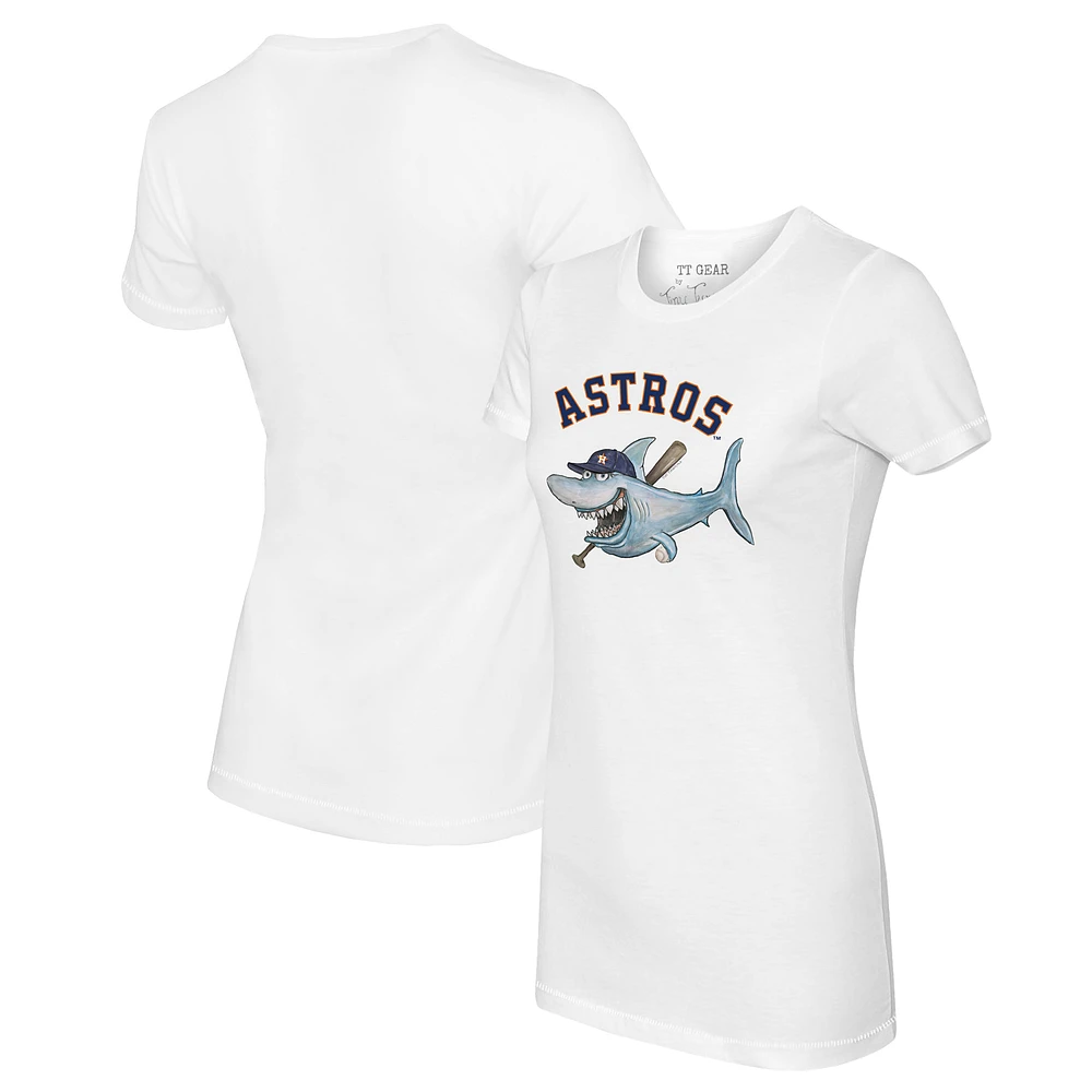 Women's Tiny Turnip White Houston Astros Shark Logo T-Shirt