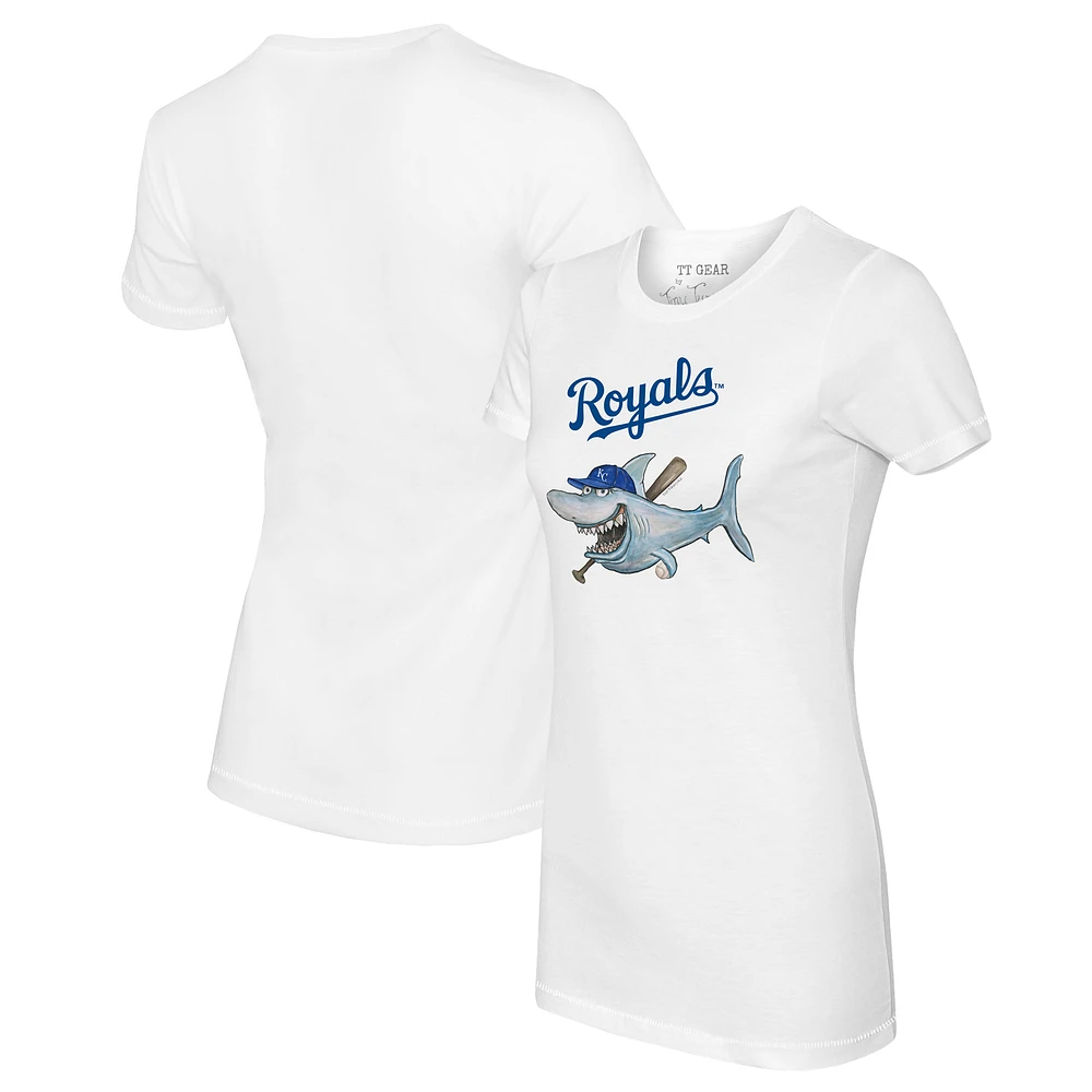 Women's Tiny Turnip White Kansas City Royals Shark Logo T-Shirt