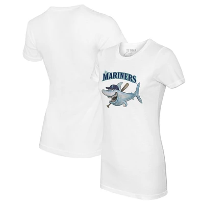 Women's Tiny Turnip White Seattle Mariners Shark Logo T-Shirt