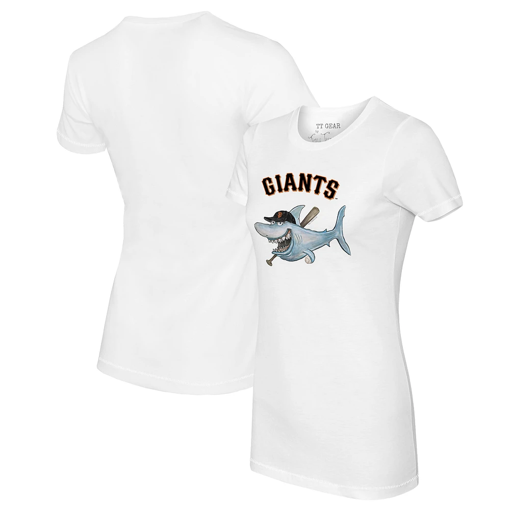 Women's Tiny Turnip White San Francisco Giants Shark Logo T-Shirt