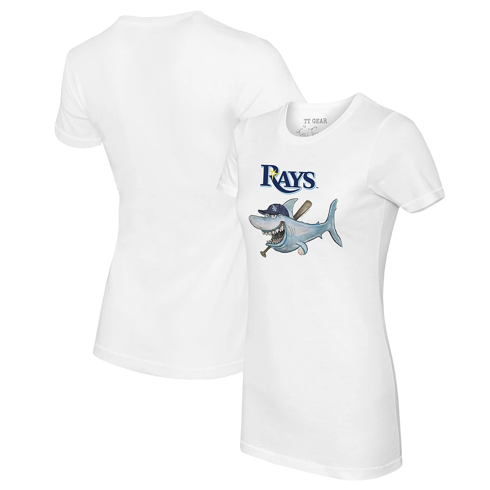 Women's Tiny Turnip White Tampa Bay Rays Shark Logo T-Shirt