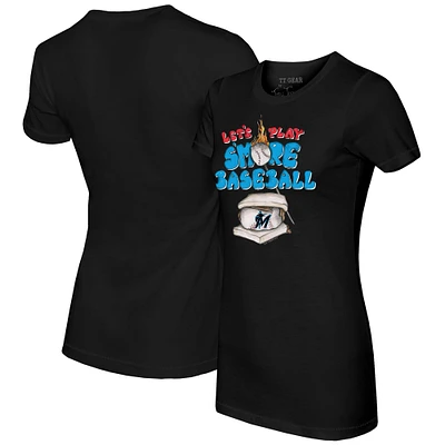 Women's Tiny Turnip Black Miami Marlins Smores T-Shirt