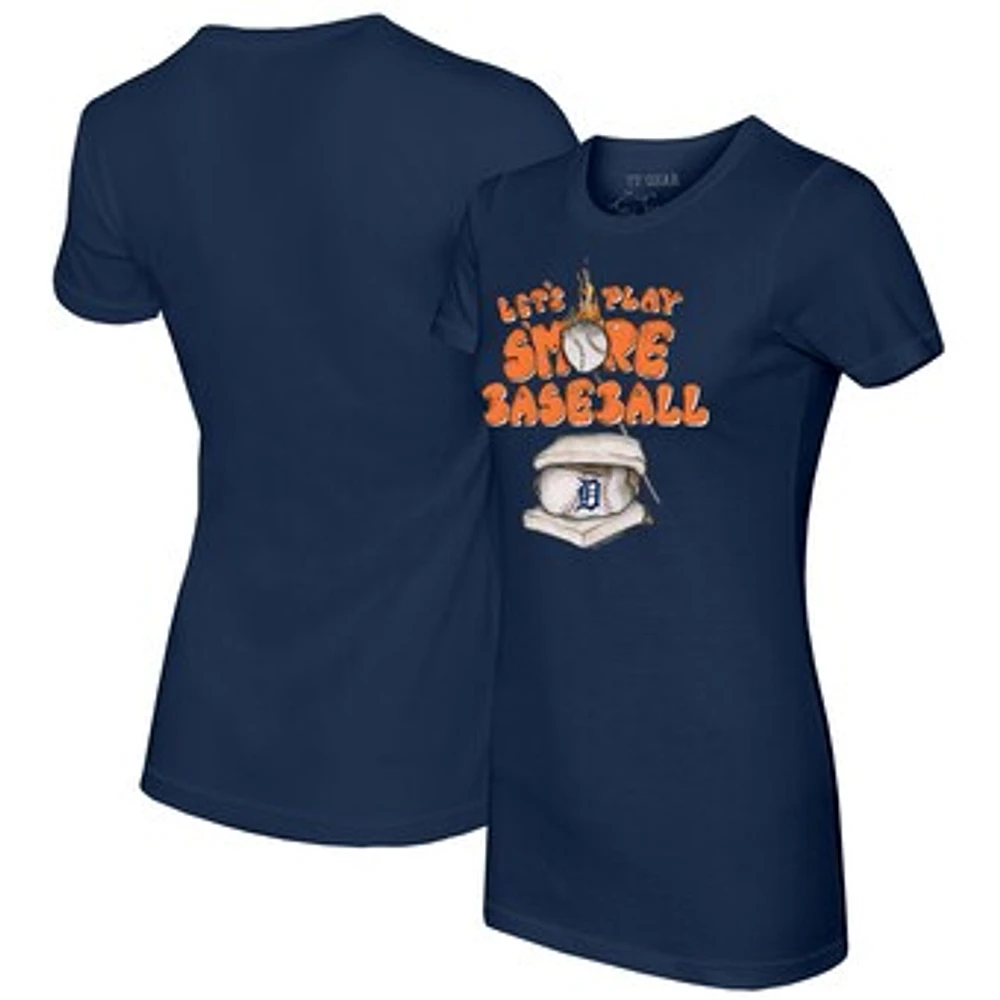 Women's Tiny Turnip Navy Detroit Tigers Smores T-Shirt