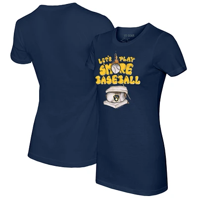Women's Tiny Turnip Navy Milwaukee Brewers Smores T-Shirt